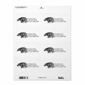 Hippo Étiquettes de livraison (Feuille entière)