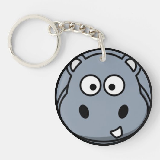 Hippo Face Sleutelhanger (Voorkant)