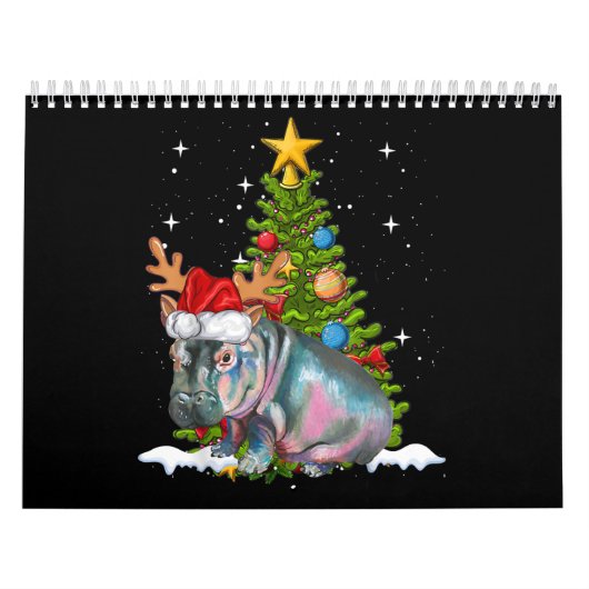 Hippo Fiona kerstboom Hippopotamus Kalender (Hoes)
