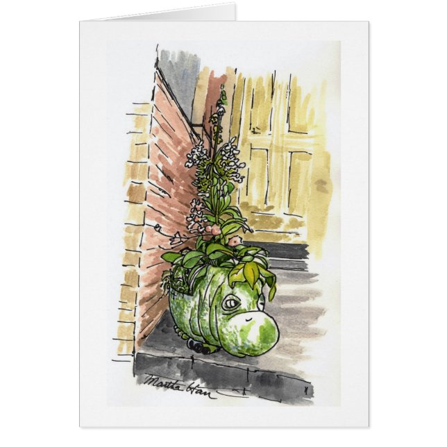 Hippo Flowerpot-kaarten (Voorkant)