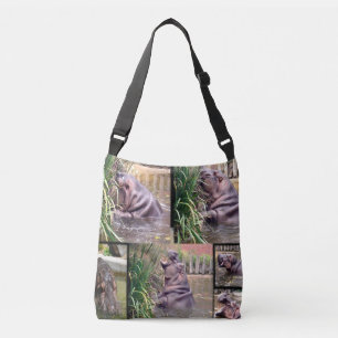 Hippo fotocollage crossbody tas