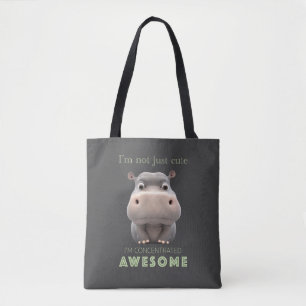 Hippo geconcentreerd Geweldige schattig Schattig g Draagtas