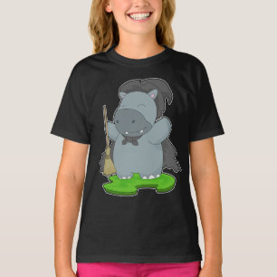 Hippo Halloween Witch T-shirt