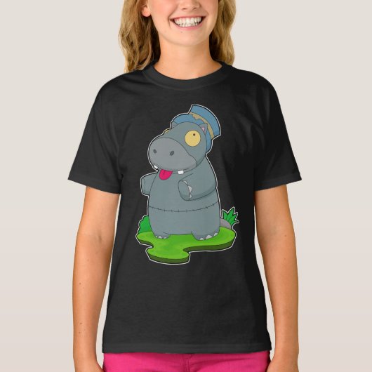 Hippo Halloween Zombie T-shirt (Voorkant)