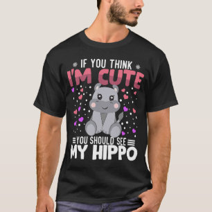 Hippo Heart Valentijnsdag Animal voor vrouwen Kind T-shirt