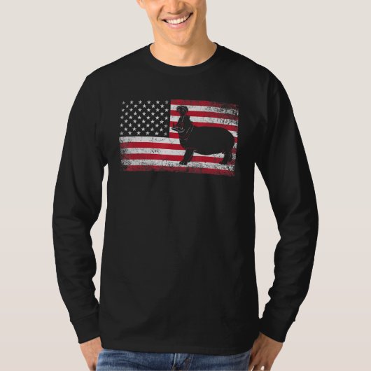 Hippo Hippopotamus 4 juli Amerikaanse vlag Ameri T-shirt (Voorkant)