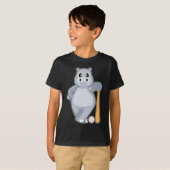 Hippo honkbalknuppel t-shirt (Voorkant volledig)
