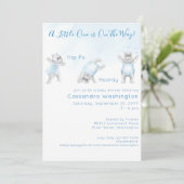 Hippo Hooray Somersault Baby Boy Shoy Invitation (Debout devant)