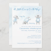 Hippo Hooray Somersault Baby Boy Shoy Invitation (Devant / Derrière)