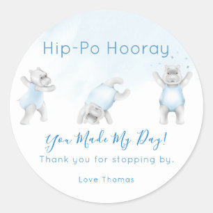 Hippo Hooray Somersault Bedankt Ronde Sticker