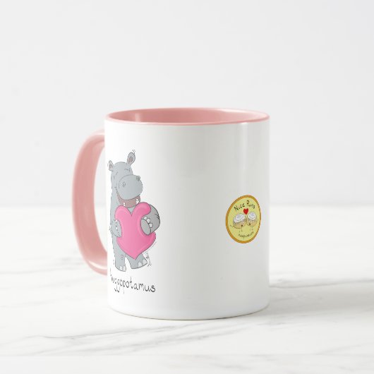 Hippo Hugs Valentijn Day Coffee of Tea Mok (Voorkant links)