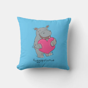 Hippo Hugs Valentijn Day Pillow Kussen