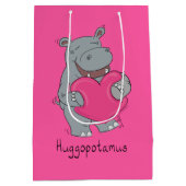 Hippo Hugs Valentijn's Day Gift Bag Medium Cadeauzakje (Achterkant)
