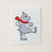 Hippo Ice skating Ice schaatsen Legpuzzel (Verticaal)