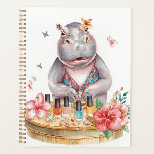 Hippo in Bikini Manicure Coastal Beauty beach spa (Devant)