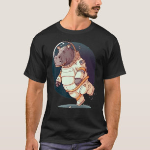 Hippo in de ruimte bij astronaut Hippopotamus T-shirt