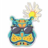 Hippo in de tropen Sticker (Voorkant)