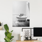 Hippo in een Poster in bad (Thuiskantoor)