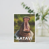 Hippo in het Katavi National Park Tanzani Briefkaart (Staand voorkant)