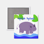 Hippo in het water magneet (Voorkant / Achterkant)