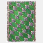 Hippo in Santa Hat Pattern over Groen Deken (Voorkant Verticaal)