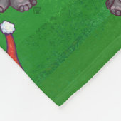 Hippo in Santa Hat Pattern over Groen Fleece Deken (Hoek)