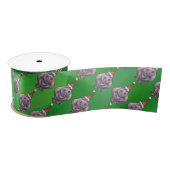 Hippo in Santa Hat Pattern over Groen Lint (Spoel)