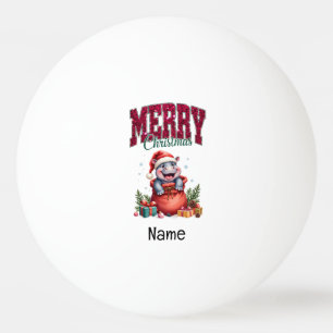 Hippo Kerstthema voor Ping Pong Speler Pingpongballen