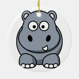 Hippo kerstversiering keramisch ornament