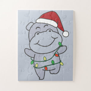 Hippo Kerstwinterdieren Hippos Jigzaag Puzzl Legpuzzel