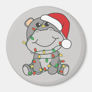 Hippo Kerstwinterdieren Hippos Magnet Magneet