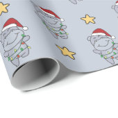 Hippo Kerstwinterdieren Hippos Wrapping Pap Cadeaupapier (Rol Hoek)