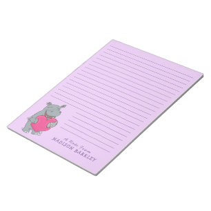 Hippo Kind Cute Valentijnsdag Briefpapier Blocnote
