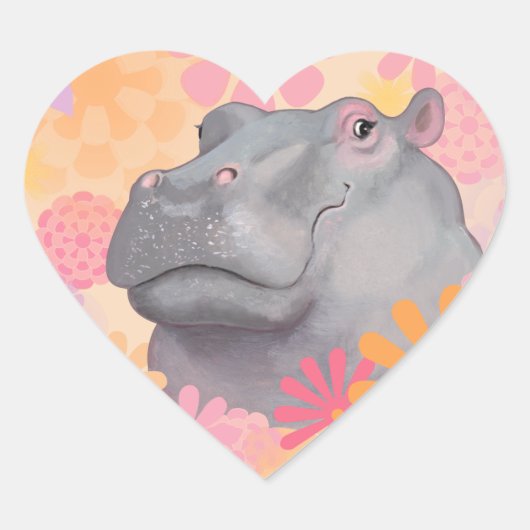 Hippo Love Sticker (Voorkant)