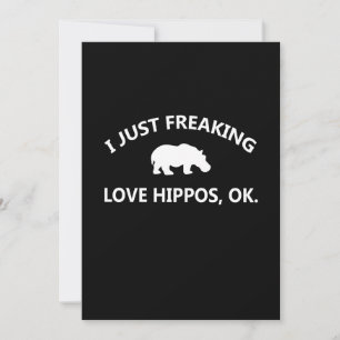 Hippo Lover Gift Ik ben gewoon dol op hippo oké Bedankkaart