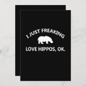 Hippo Lover Gift| Ik ben gewoon dol op hippo oké Bedankkaart (Voorkant / Achterkant)