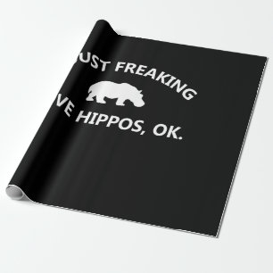 Hippo Lover Gift Ik ben gewoon dol op hippo oké Cadeaupapier