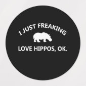 Hippo Lover Gift| Ik ben gewoon dol op hippo oké Labels (Design 2)