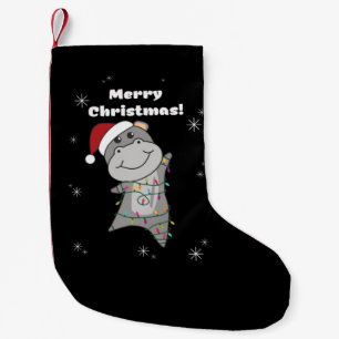 Hippo Merry Christmas Winter Animals Hippos Adult Kleine Kerstsok
