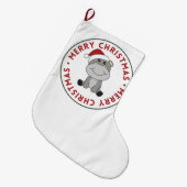 Hippo Merry Winter Animals Hippos Grote Kerstsok (Voorkant (Hangend))