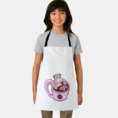 Hippo met beker koffie schort (Insitu)