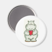 Hippo met hart magneet (Voorkant / Achterkant)