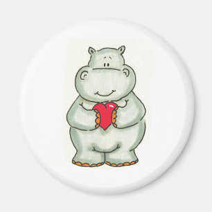 Hippo met hart magneet