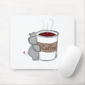 Hippo met koffie muismat (Met muis)