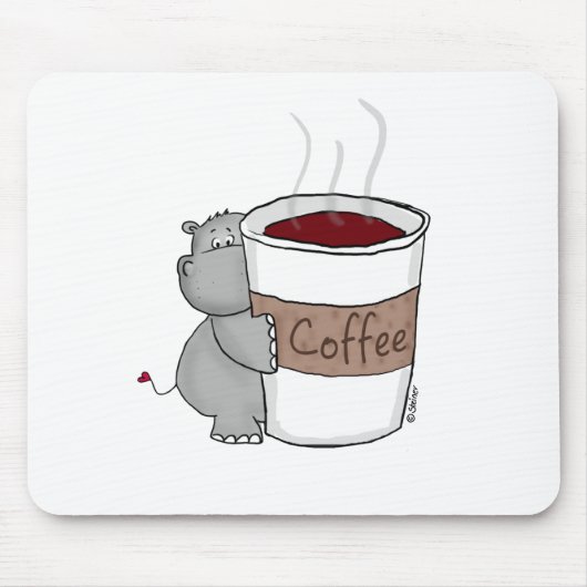 Hippo met koffie muismat (Voorkant)
