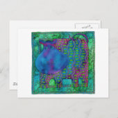 Hippo met patroon briefkaart (Voorkant / Achterkant)