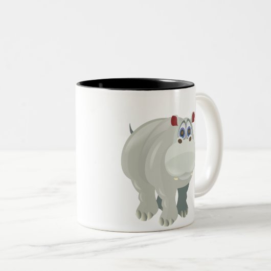 hippo-mok tweekleurige koffiemok (Voorkant rechts)