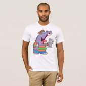 Hippo Newspaper Boy Mannen T-Shirt (Voorkant volledig)