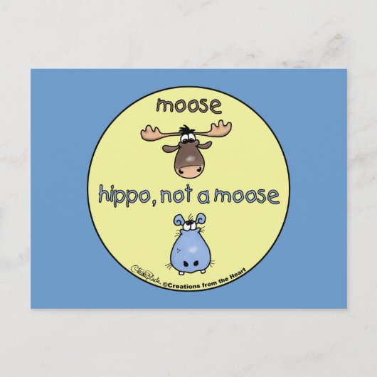 Hippo-niet-een-mos! Briefkaart (Voorkant)