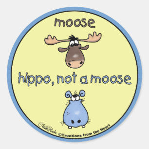 Hippo-niet-een-mos! Ronde Sticker